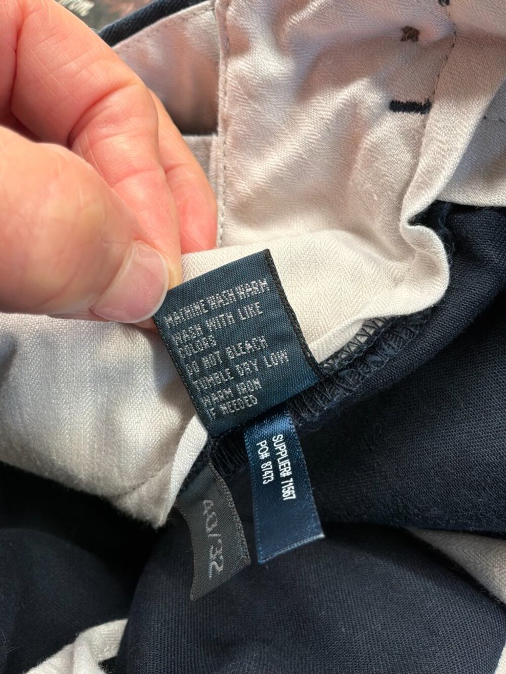 Polo Ralph Lauren Men's Ethan Pants Navy pleated 100% cotton. size 40/32 - Picture 9 of 9